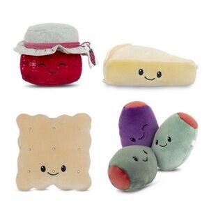 Gigglescape Cheese Charcuterie Board Plush Box Set of 4 Stuffed Animals NWT